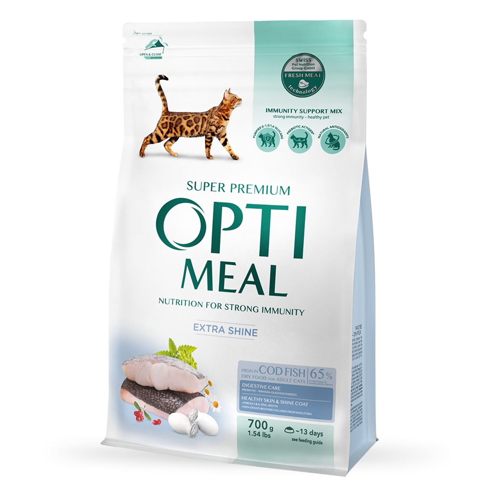 OPTIMEAL Сухий корм для котів з високим вмістом тріски, 700 гр.