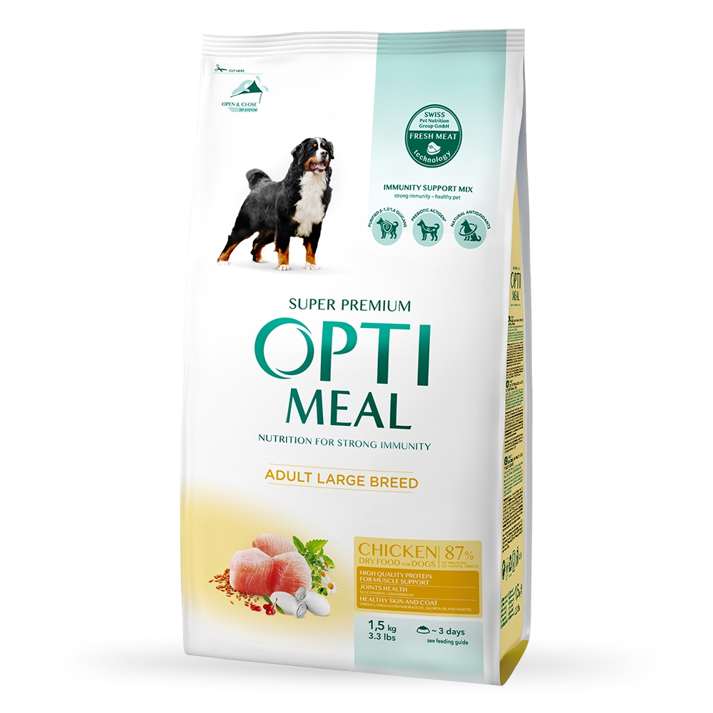 OPTIMEAL Сухий корм для собак великих порід - курка, 1,5 кг.(555)