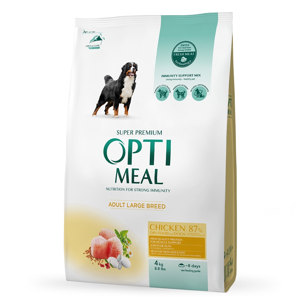 OPTIMEAL Сухий корм для собак великих порід - курка, 4 кг